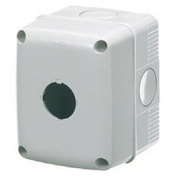 GEWISS GW27101 Contenedor para pulsadores mando señalizadores 1 módulo diámetro de 22mm tapa gris RAL7035 