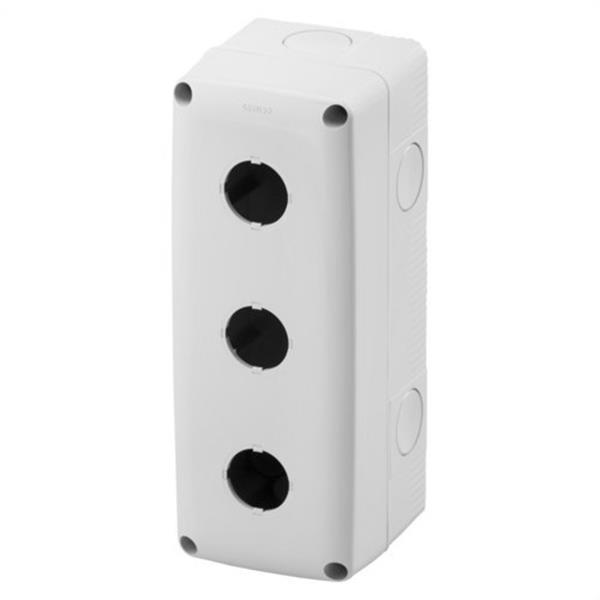 GEWISS GW27103 Contenedor para pulsadores mando señalizadores 3 módulos diámetro de 22mm tapa gris RAL7035