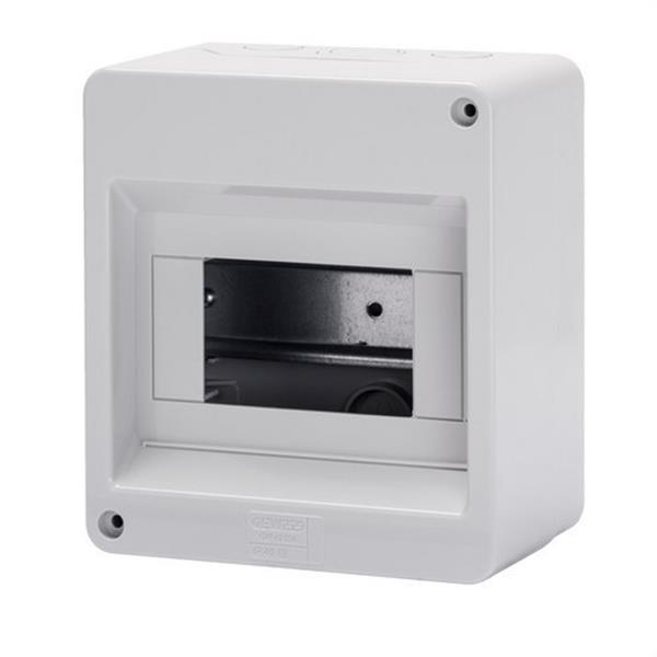 GEWISS GW40024 Caja protegida sin puerta con paredes con agujeros troquelados 6 módulos preparada para alo