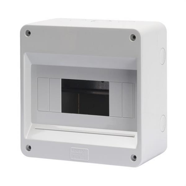 GEWISS GW40026 Caja protegida sin puerta con paredes con agujeros troquelados 8 módulos preparada para alo