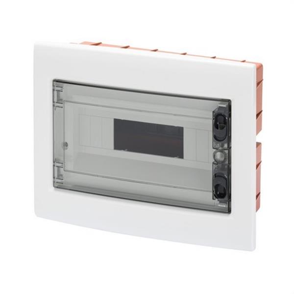 GEWISS GW40608 Caja de distribución protegida de empotrar con 18 módulos puerta transparente ahumada con b
