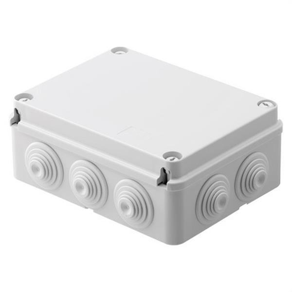 GEWISS GW44007 Caja de derivación con tapa baja atornillada paredes con pasacables 190x140x70mm gris RAL70