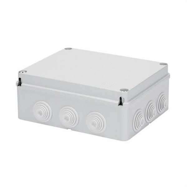 GEWISS GW44008 Caja de derivación con tapa baja atornillada paredes con pasacables 240x190x90mm gris RAL70