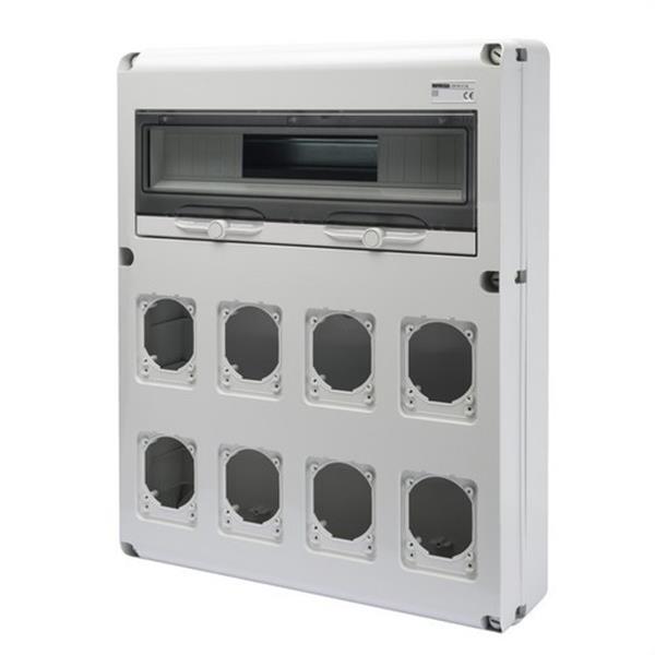 GEWISS GW68013N Caja distribución Q-DIN con 20 módulos 8 frontales base 16-32A IP65