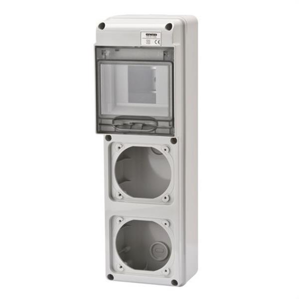 GEWISS GW68018N Caja distribución Q-DIN doble 5 módulos 1 frontal base 16A IP65