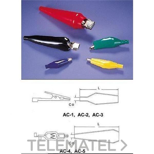 XB COMPONENTS AC-2-RO Pinza clip dentado diámetro 3 L42 rojo