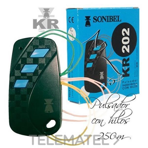 SONIBEL KR 202 Pulsador inalámbrico emisor KR 250m con hilos 1x12V A23