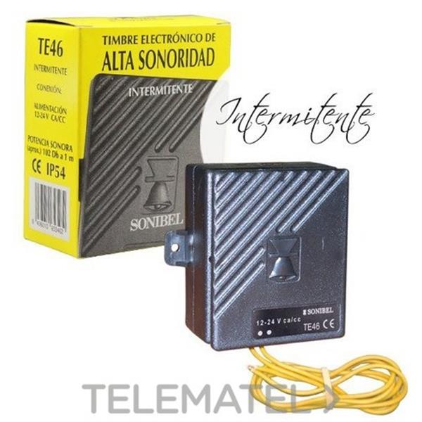 SONIBEL TE 46 Timbre alta sonoridad intermitente 12-24V ca/cc