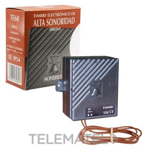 SONIBEL TE 60 Timbre electrónico sonoridad SIRENA 110/230V