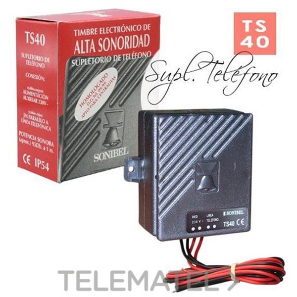 SONIBEL TS 40 Timbre alarma sonoridad telefónico