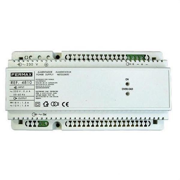 FERMAX 4810 Alimentador 12VAC-1,5A/18VDC-1,5A DIN10