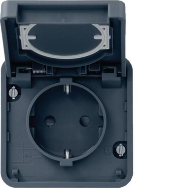 HAGER WNA161 Toma schuko estanca gris