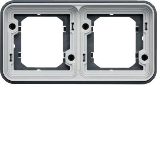 HAGER WNA402 Soporte de empotrar estanca con 2 elementos horizontal gris