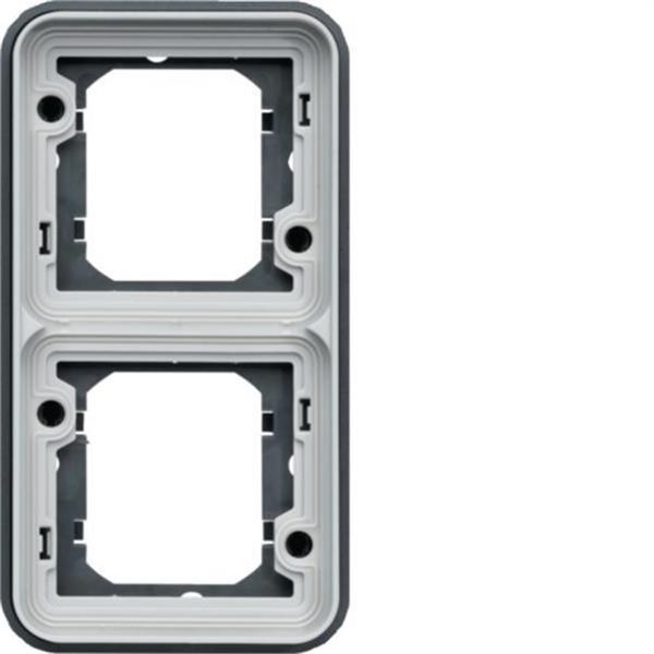 HAGER WNA408 Soporte de empotrar estanca con 2 elementos vertical gris