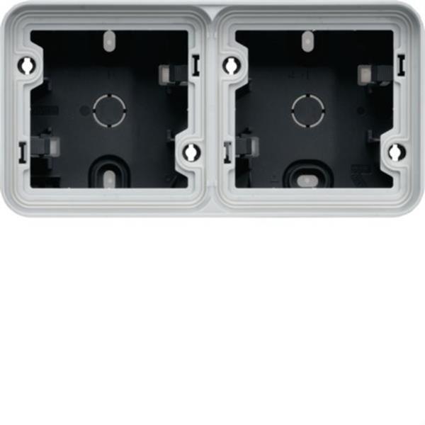 HAGER WNA682 Caja de superficie estanca 147x76x56 con 2 elementos horizontales gris