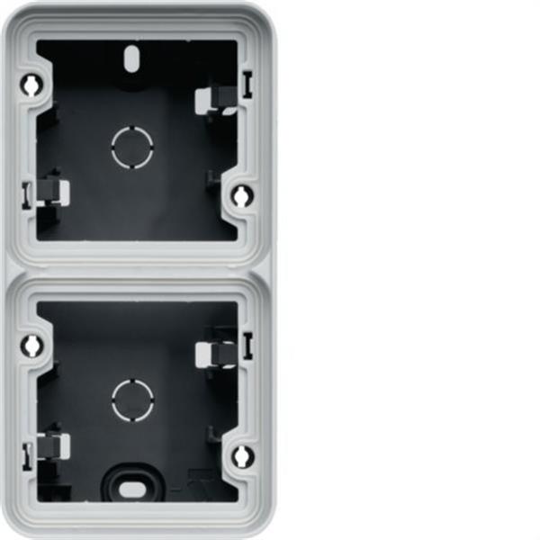 HAGER WNA686 Caja de superficie estanca con 2 elementos vertical gris