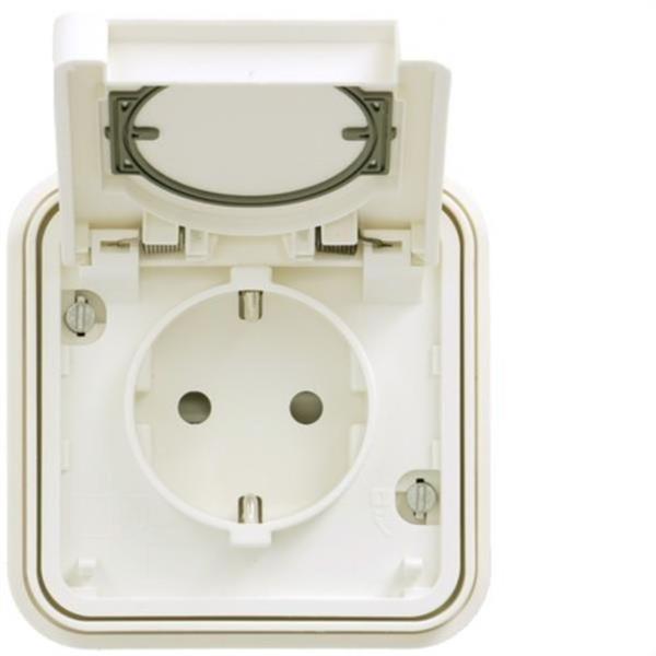 HAGER WNE161B Toma schuko empotrar estanco blanco