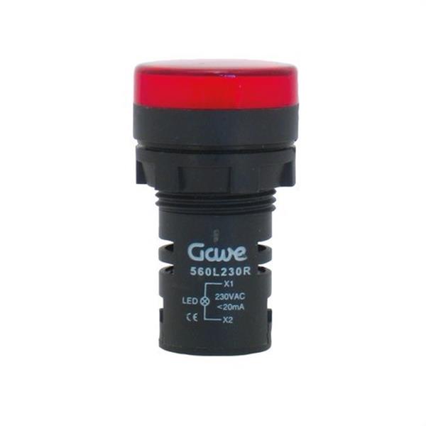GAVE 560L230R Piloto MULTI-LED fijación 22,5mm 230V rojo