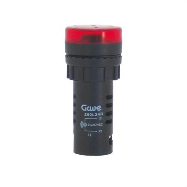 GAVE Z60L24R Zumbador sonoro luminoso 24V rojo