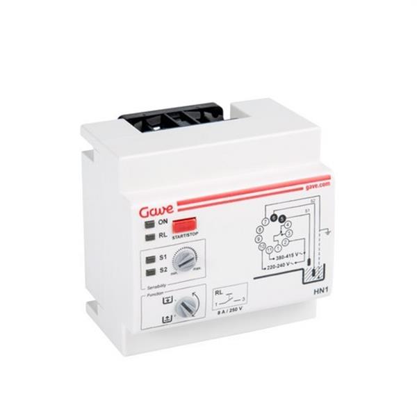 GAVE HN1 Interruptor de nivel simple enchufable a base undecal 230/400VAC para montaje DIN o panel