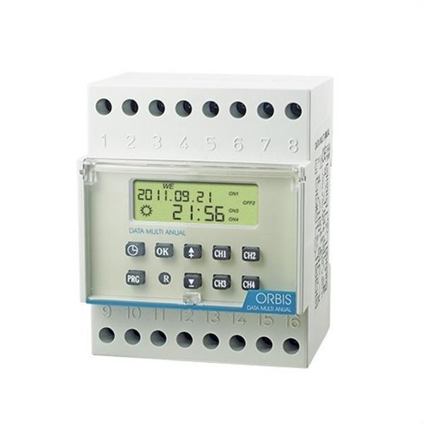 ORBIS OB177200 Interruptor horario digital DATA MULTI ANUAL 4 circuitos