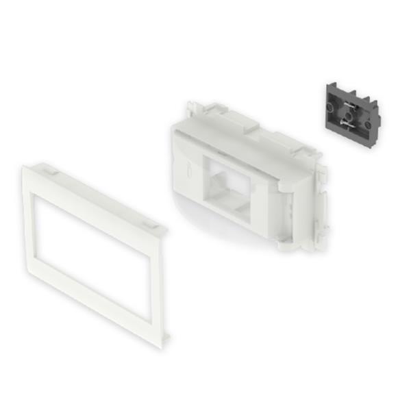 UNEX 93649-2 Adaptador mecanismo sobre raíl DIN 80 U24X blanco nieve