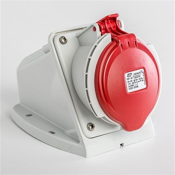 IDE 03326 Base mural recta IP44 3 polos + neutro + toma tierra 380V 32A 6h