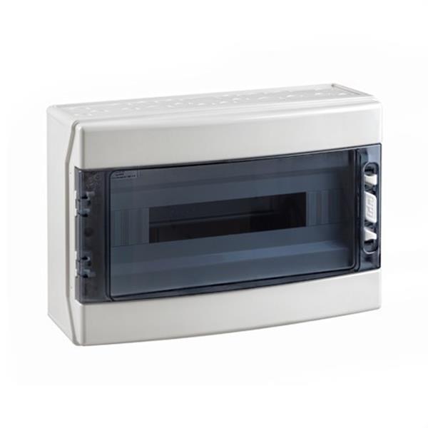 IDE CDN18PT Caja IP65 superior 1x18 módulos de color gris transparente