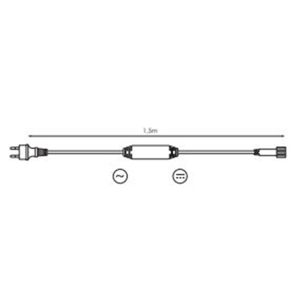 PRILUX 995092 Cable alimentación STRING PLUS LED con rectificador negro