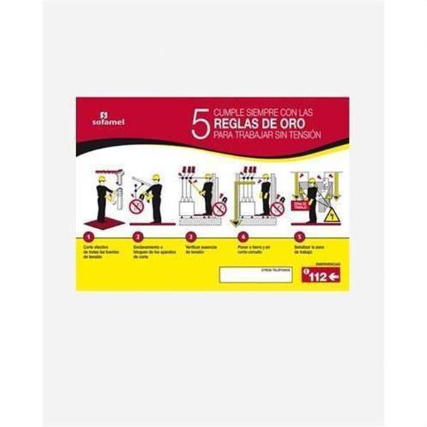 SOFAMEL 730140 Señal PVC CRO-42P cinco reglas de oro 420x297mm