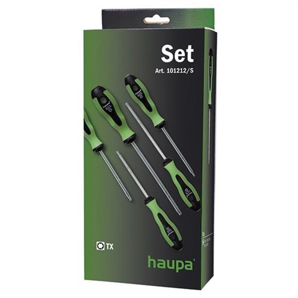 HAUPA 101212/S Juego de destornilladores TX 2 componentes Torx con pin seguridad