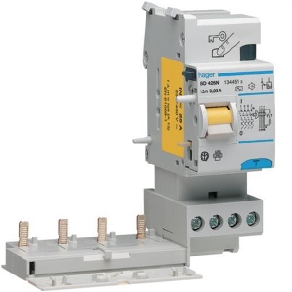 HAGER BD426N Bloque diferencial tipo-AC 30mA 4P 25A