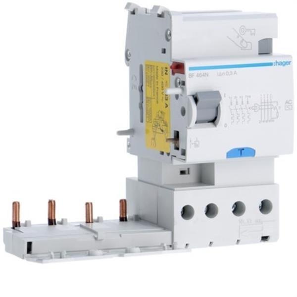 HAGER BF464N Bloque diferencial tipo-AC para interruptor automático series M y N 4P 63A 300mA