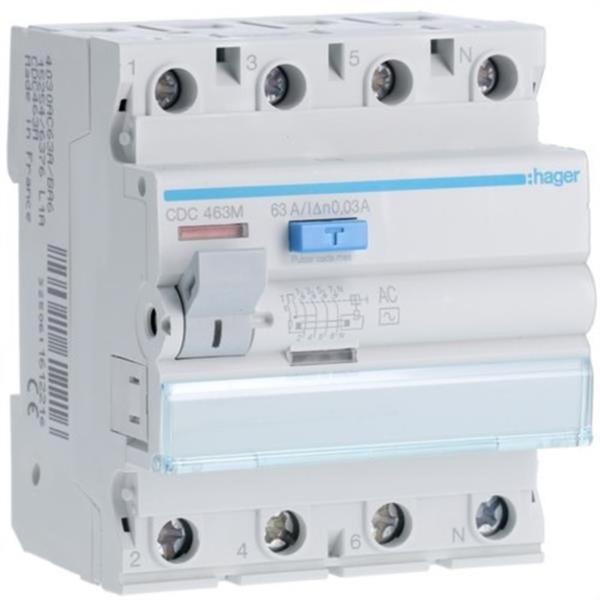 HAGER CDC463M Diferencial 4P 63A 30mA tipo-AC