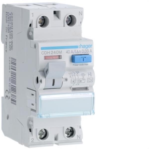 HAGER CDH240M Diferencial 2P 40A 30mA tipo HI