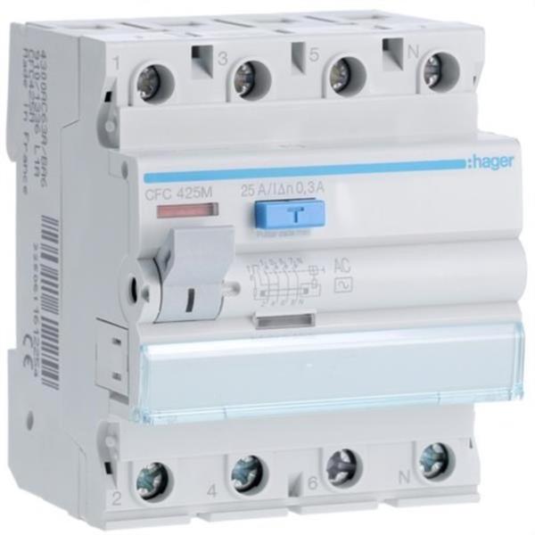 HAGER CFC425M Diferencial 4P 25A 300mA tipo-AC