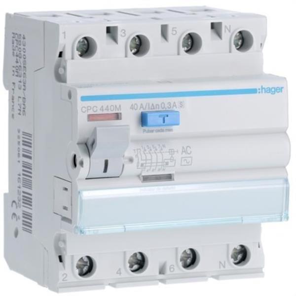 HAGER CPC440M Diferencial 4P 40A 300mA selectivo CA