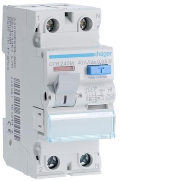 HAGER CPH240M Diferencial 2P 40A 300mA selectivo HI