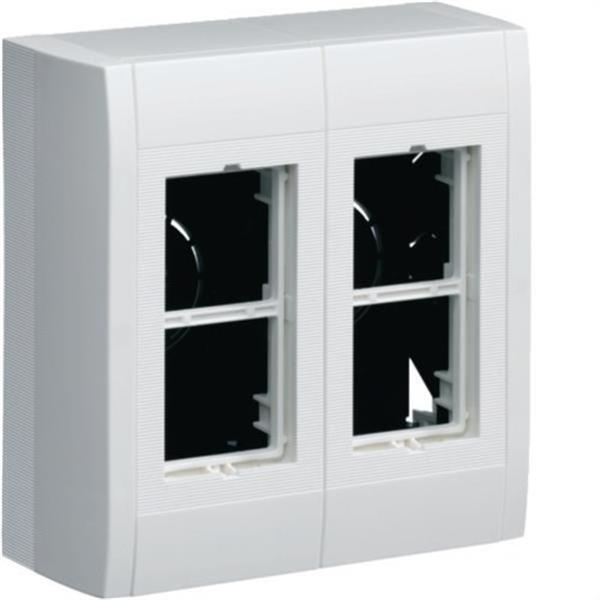 HAGER LPT04H Caja modular superficie con 4 mecanismos 45x45 blanco nieve