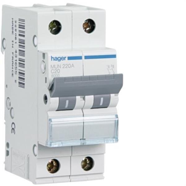 HAGER MUN250A Interruptor automático 2P 50A curva-C 6kA
