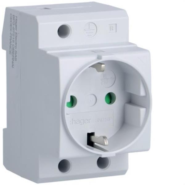 HAGER SN016P Base enchufe schuko 10/16A 230V 2P+TT