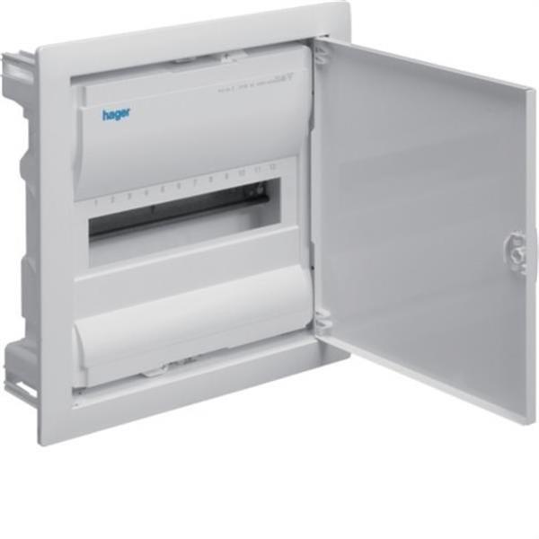 HAGER VU12EP Caja empotrar con 12 módulos 1 fila golf VU puerta opaca blanca