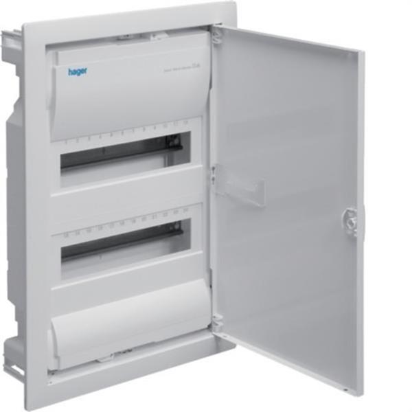 HAGER VU24EP Caja empotrar con 24 módulos 2 filas golf VU puerta opaca blanca