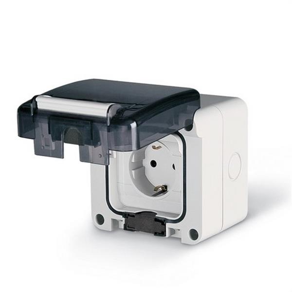 SCAME 137.6407 Base mural estándar alemán IP66 M95 16A 250V