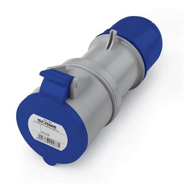 SCAME 313.3243 Prolongador IP44 2P+T 32A 200-250V borne tornillo