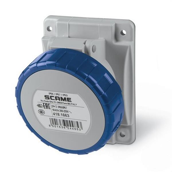 SCAME 418.1663 Base OPTIMA OPTIMA 2P+T IP67 16A 6h