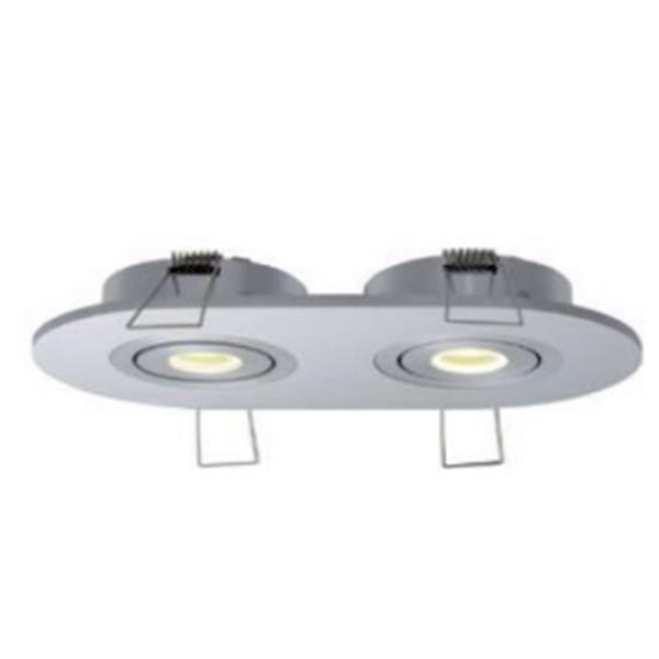 LUMOLUCE L05300OV2 Luminaria chapa ovalada para 2 módulos 142x80mm