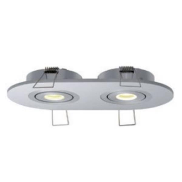 LUMOLUCE L05300OV2W Luminaria chapa ovalada para 2 módulos 142x80mm blanco