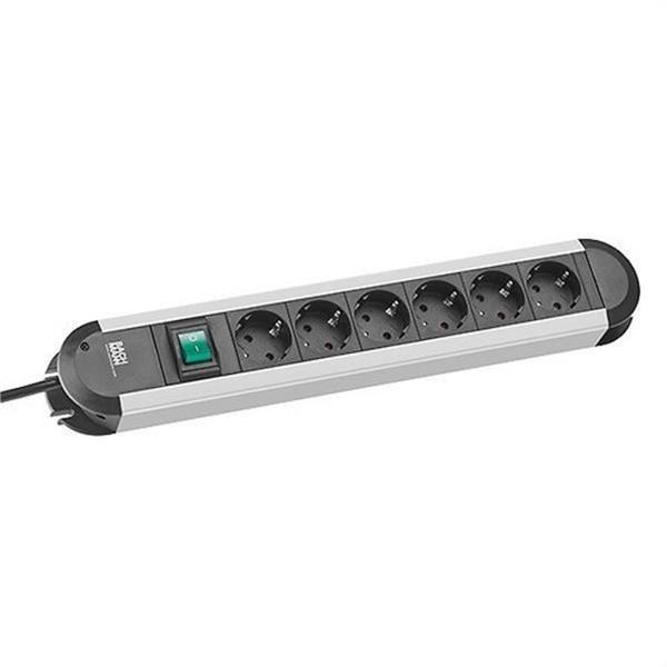 BACHMANN 330071 Base 6 tomas con interruptor sin componentes electrónicos aluminio