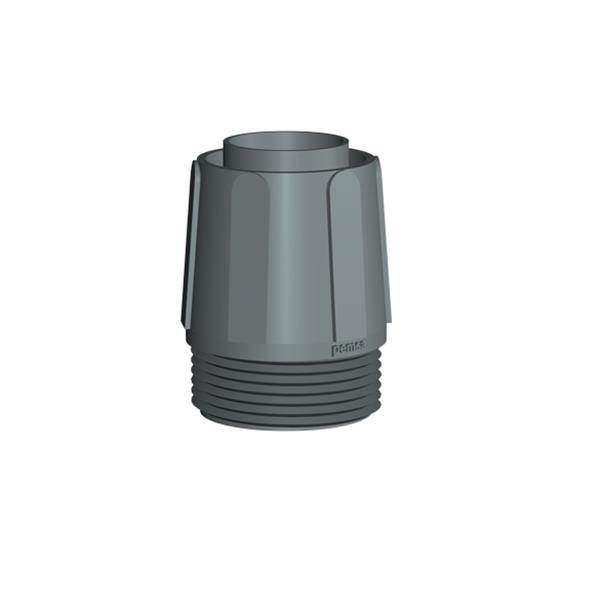 PEMSA 30011500 Racor P recto de poliamida para montaje de tubos flexibles, M50(DN36). En color Gris RAL 70